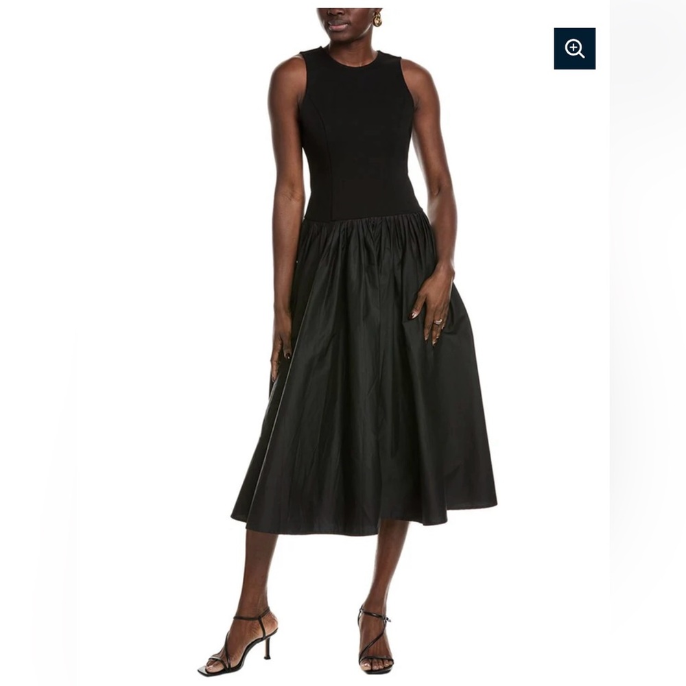 Toccin Clara Racerback Midi Dress Elegant Black Sleeveless Dress